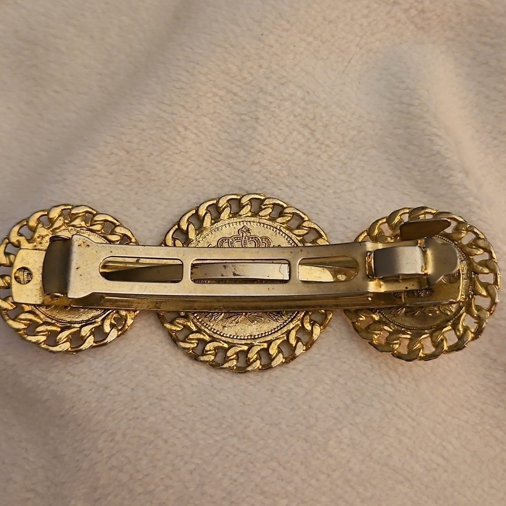Vintage Elegant 1971 Queen Elizabeth the Second Coin Castlecore Barrette - Picture 6 of 7